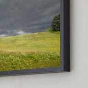"Green Fields, Bruised Skies " - Art Print in Bruised Sky by Kate Binns - Frame Close-up