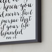 "Pursuit" - Art Print in Ink Black by Leah Bisch - Frame Close-up