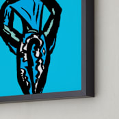"Fashion Week" - Art Print in Tiffany Blue by Stuart Heir - Frame Close-up