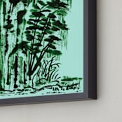 "Mint Mountain" - Art Print in Minted Green by Stuart Heir - Frame Close-up