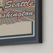 "Seattle Washington" - Art Print in Oceanside Tan by Nathan Poland - Frame Close-up