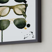 "Ray Bans" - Art Print in Black by Kelsey McNatt - Frame Close-up