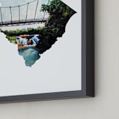 "Greenville, South Carolina Love" - Art Print in Happy Skies Blue by The Tattered Traveler - Frame Close-up