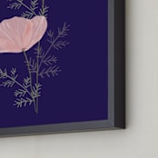 "Pressed Poppies" - Art Print in Royal by Milk and Marrow - Frame Close-up