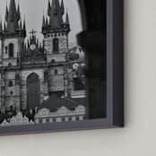 "Old Town Peek" - Art Print in Black and White by Mark Kirby - Frame Close-up