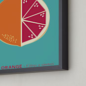 "Blood Orange " - Art Print in Teal Blue by Gaucho Works - Frame Close-up