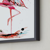 "Pink Flamingo" - Art Print in Flamingo Pink by Kelsey McNatt - Frame Close-up