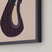 "Aubergine-Vegetable" - Art Print in Dusty Pink by Simi Gauba - Frame Close-up