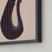 "Aubergine-Vegetable" - Art Print in Dusty Pink by Simi Gauba - Frame Close-up