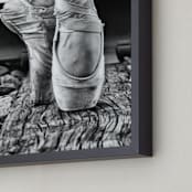 "En Pointe on Railroad" - Art Print in Black & White by Zanne Bedore - Frame Close-up