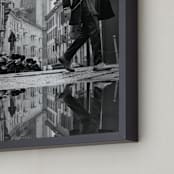 "Milan Reflections" - Art Print in Rainy Grey by Mark Kirby - Frame Close-up