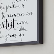 "Every Child is an Artist" - Art Print in Black by Gray Star Design - Frame Close-up