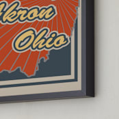 "Akron Ohio" - Art Print in Classic Orange by Nathan Poland - Frame Close-up