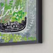 "'Love Grows Here'" - Art Print in Sunlit Granite by Ming Platt - Frame Close-up