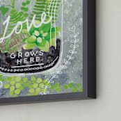 "'Love Grows Here'" - Art Print in Sunlit Granite by Ming Platt - Frame Close-up