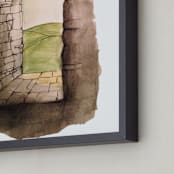 "Window to Italy" - Art Print in Italian Stone by Haley Moore - Frame Close-up