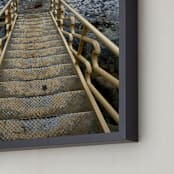"Stairway to the Pacific" - Art Print in Sandy Beige by AJD - Frame Close-up