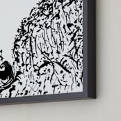 "Busy Solitude" - Art Print in Busy Black by Stuart Heir - Frame Close-up