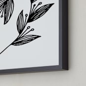 "Doodle Arc Leaves" - Art Print in black by Ramoncita - aticnomar - Frame Close-up