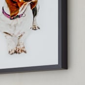"Happy Basset" - Art Print in Rusty red by Katrina Leandro - Frame Close-up