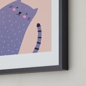 "Hello Little Cat" - Art Print in Purple by McKenna Sato - Frame Close-up