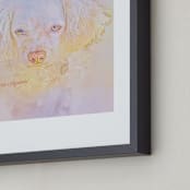 "Pup Dream" - Art Print in Pastel Pink by Mariecor Agravante - Frame Close-up