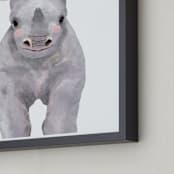 "Baby Animal Rhinoceros" - Art Print in violet haze by Cass Loh - Frame Close-up