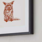 "the Fox" - Art Print in rust by IMG_101 - Frame Close-up