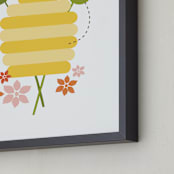 "Buzzing Beehive" - Art Print in Poppy by Katie Wahn - Frame Close-up