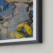 "The Definition of Series 3" - Art Print in Brillant Blue and Green by Angela Simeone - Frame Close-up