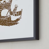 "Cuddle Me" - Art Print in Brown by Ash Sta. Teresa - Frame Close-up