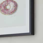 "Doughnut Bother Me" - Art Print in light pink by Jackie Graham - Frame Close-up