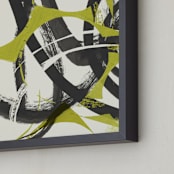 "Moving geometric place" - Art Print in Oribit green by Bethania Lima - Frame Close-up