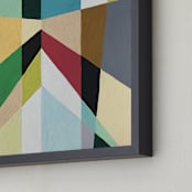 "Skewed Squares" - Art Print in Multicolor by Jane Clark - Frame Close-up
