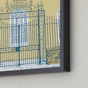 "Charleston Iron Work" - Art Print in Pineapple by Shannon Kohn - Frame Close-up