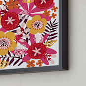 "Radiant Flowers" - Art Print in Fuchsia by 2birdstone - Frame Close-up