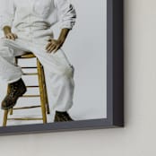 "The Bees Knees" - Art Print in White Bumble Bee by Theresa Bear - Frame Close-up