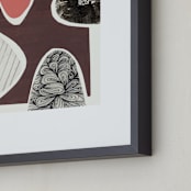 "Concavities" - Art Print in Burgundy by Bethania Lima - Frame Close-up
