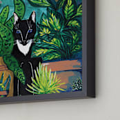 "Indoor Jungle" - Art Print in Teal by Papernoten - Frame Close-up
