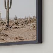 "Mighty Saguaro" - Art Print in Muted Desert Green by Janet Cruz - Frame Close-up