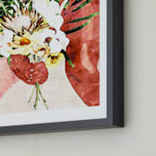 "Give Her Flowers" - Art Print in Pink Tawny by ThirtyOne Illustrations - Frame Close-up