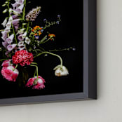 "The Fox Takes Off Her Gloves" - Art Print in A dark night by Theresa Bear - Frame Close-up