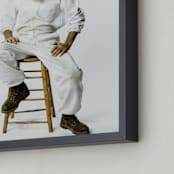 "The Bees Knees" - Art Print in White Bumble Bee by Theresa Bear - Frame Close-up
