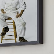 "The Bees Knees" - Art Print in White Bumble Bee by Theresa Bear - Frame Close-up