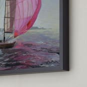 "Pink Sail" - Art Print in Pink by Rachel Roe - Frame Close-up
