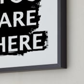 "You Are Here - Black & White" - Art Print in black by Karyn Denten - Frame Close-up