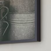 "Farmhouse Bins" - Art Print in light grey by Alexis Arnold - Frame Close-up