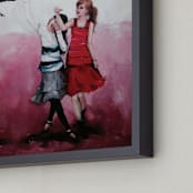 "Friends Indeed" - Art Print in Inner Peony by Jamie Peterson - Frame Close-up