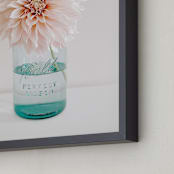 "Dinner Plate Dahlia" - Art Print in Blush Pink by Joelle Segal - Frame Close-up