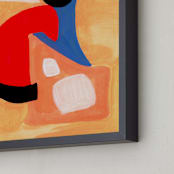 "Rooster" - Art Print in Volcano Red by Lisa Travis - Frame Close-up